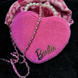 Pink Heart-Shaped Barbie Bag hard tag